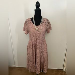 TORRID Muave lace dress with pockets